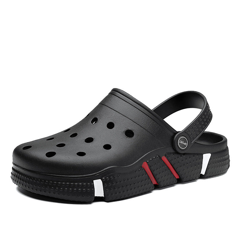 Men Sandals Summer Hole Shoes Beach Slippers Black