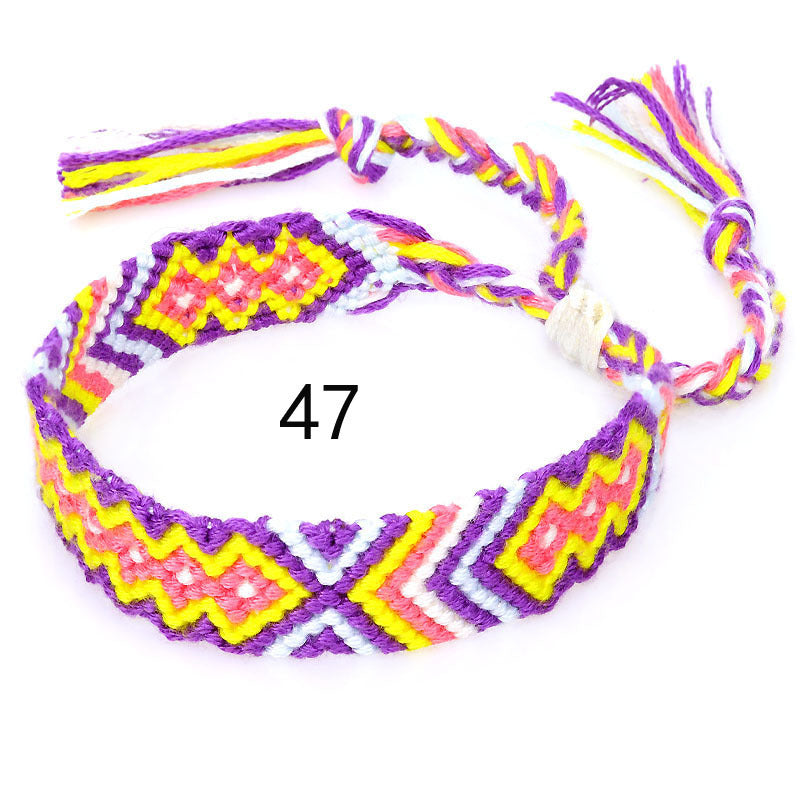 Nepal Ethnic Style Woven Rainbow Bracelet Style 47