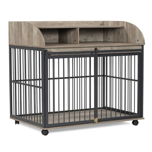 The Wooden Kennel Kennel Is Suitable For Large Medium-sized Dogs Grey