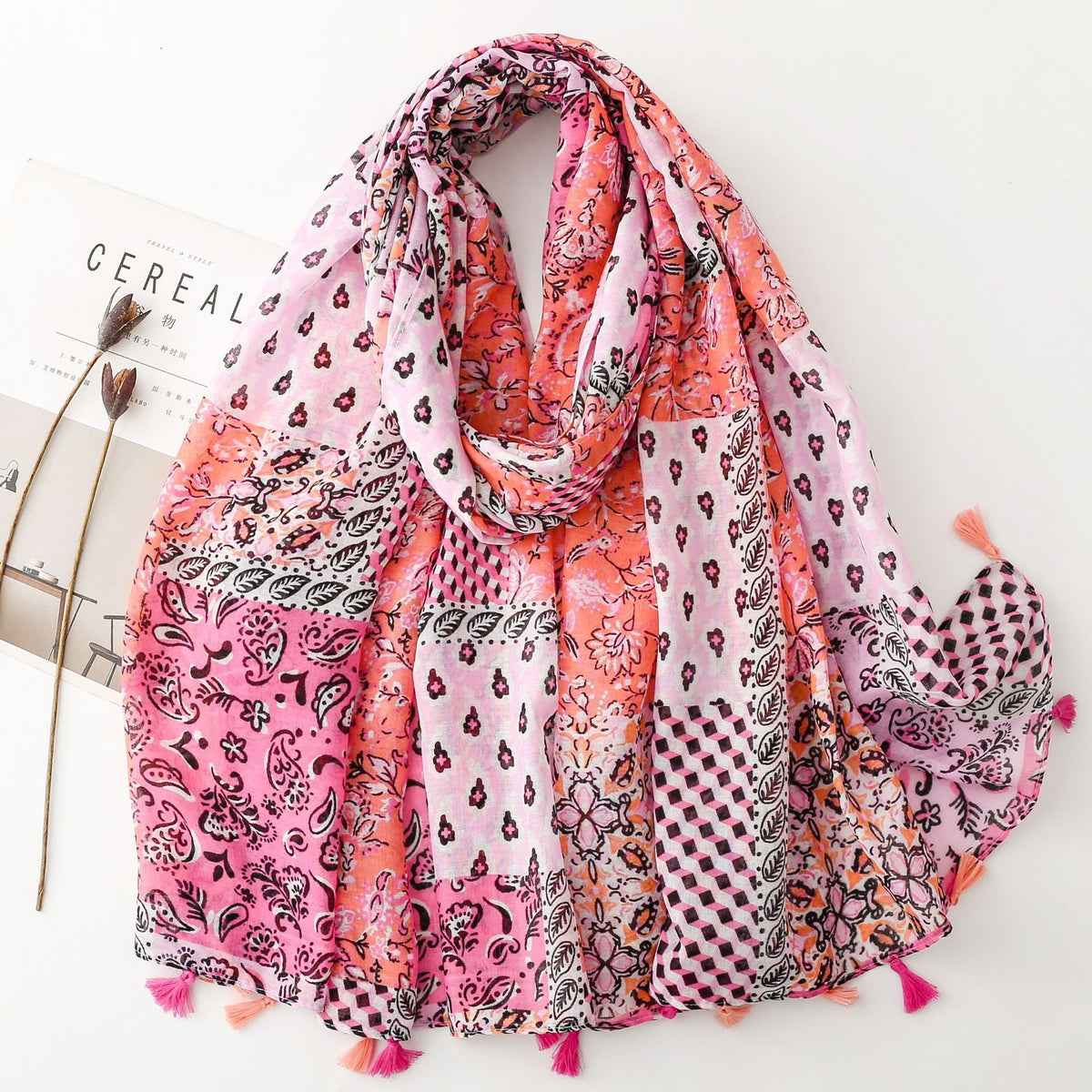 Creative Chinese Style Cotton And Linen Scarf SL2405004 180X88CM