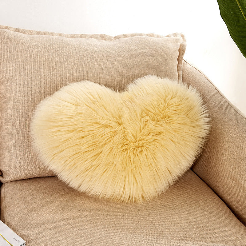 Heart Trendy Home Cushion Pillow Cover Light Yellow 40X50cm