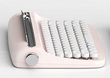 Tablet Phone Wireless Bluetooth External Keyboard Retro Typewriter Pink