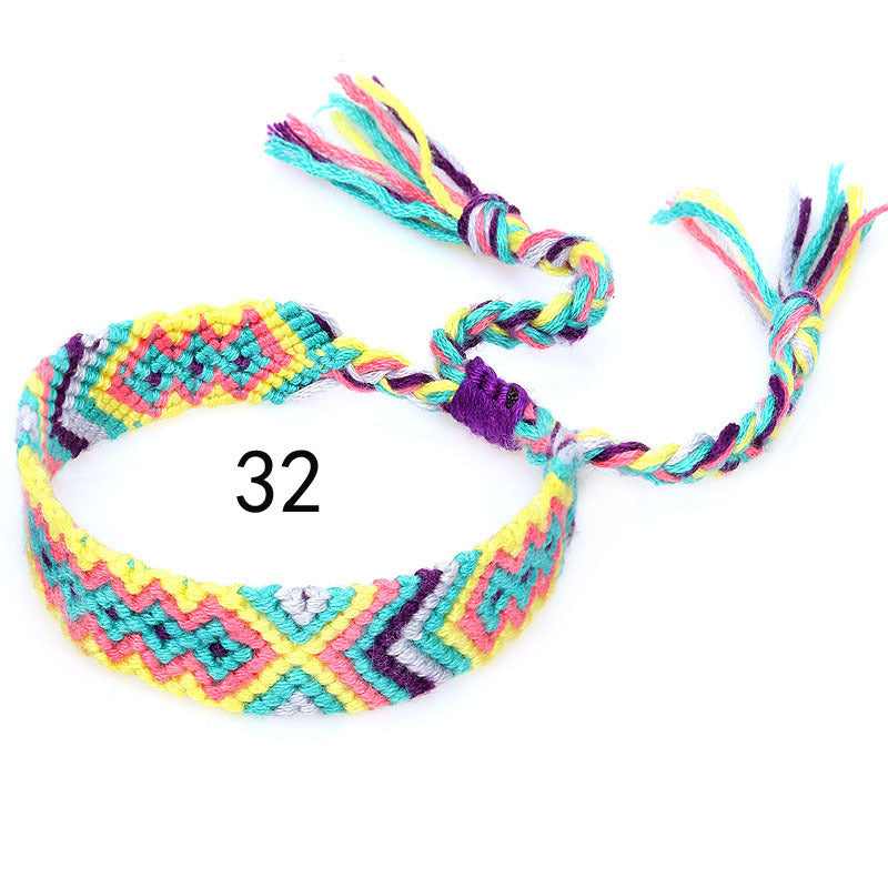 Nepal Ethnic Style Woven Rainbow Bracelet Style 32