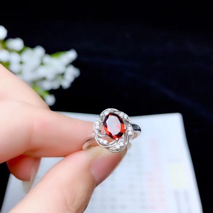 Ring Necklace Ear Stud Luxury Colored Gems Suit