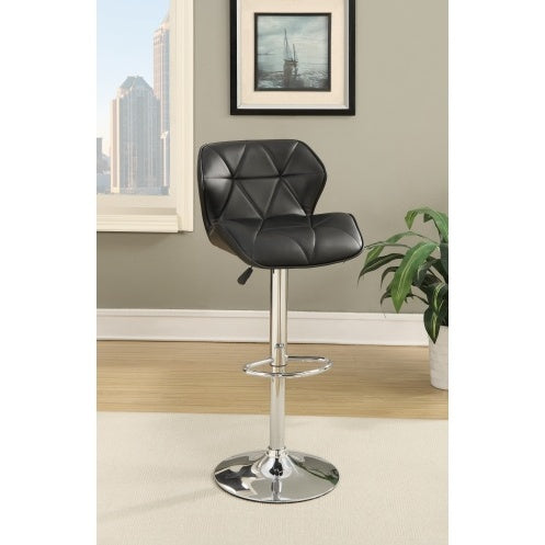Modern Kitchen Island Stools Brown Faux Leather Stool Counter Height Chairs Set Of 2 Adjustable Height Gas Lift Chrome Base Black