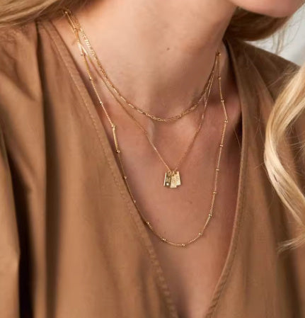 WILLOW TAG INITIAL NECKLACE WITH DIAMOND Personalized Letter Pendant Gold StainlessSteel Jewelry Christmas Day Gift For Mom