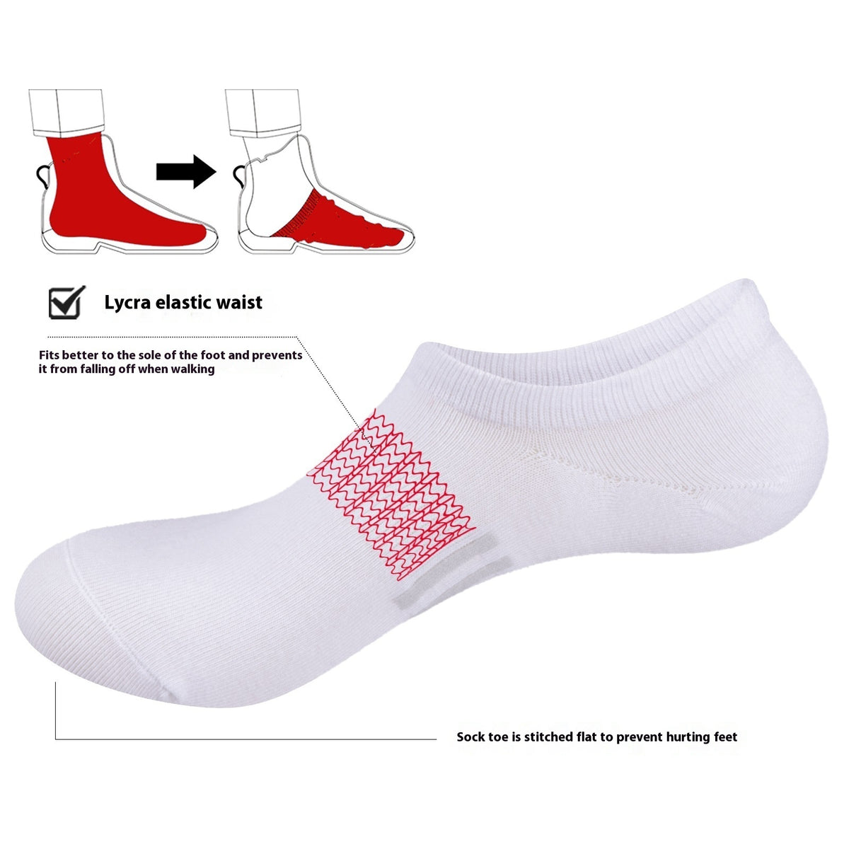 Pure Cotton Breathable Summer Thin Tight Invisible Male Socks