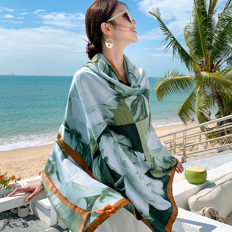 Sun-proof All-matching Shawl Beach Travel Dual-use Outdoor Beach Towel Picture 18 180X90cm
