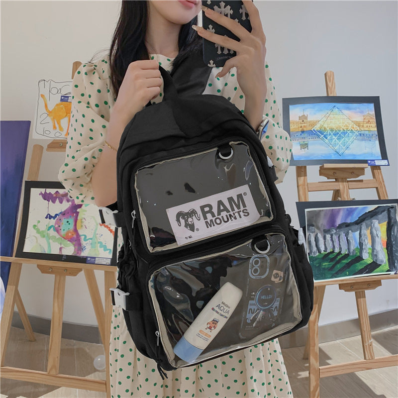 Middle School And High School Students' Schoolbag Is Cute Black
