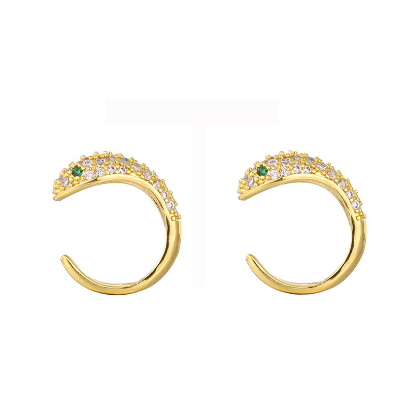 European And American Luxury Zircon Snake Stud Earrings KY0075GG