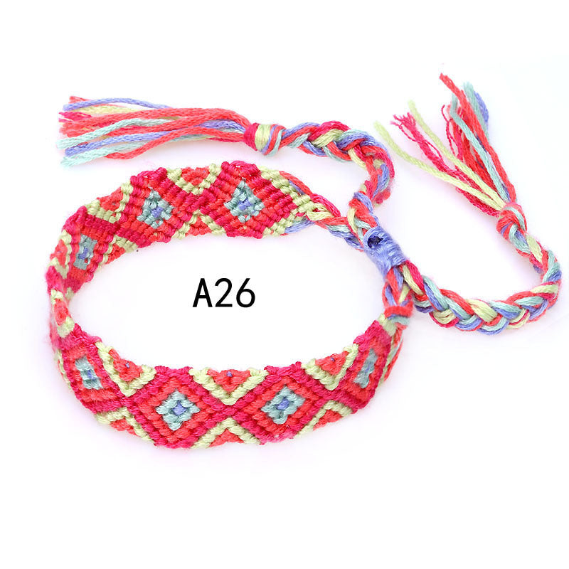 Nepal Ethnic Style Woven Rainbow Bracelet A26