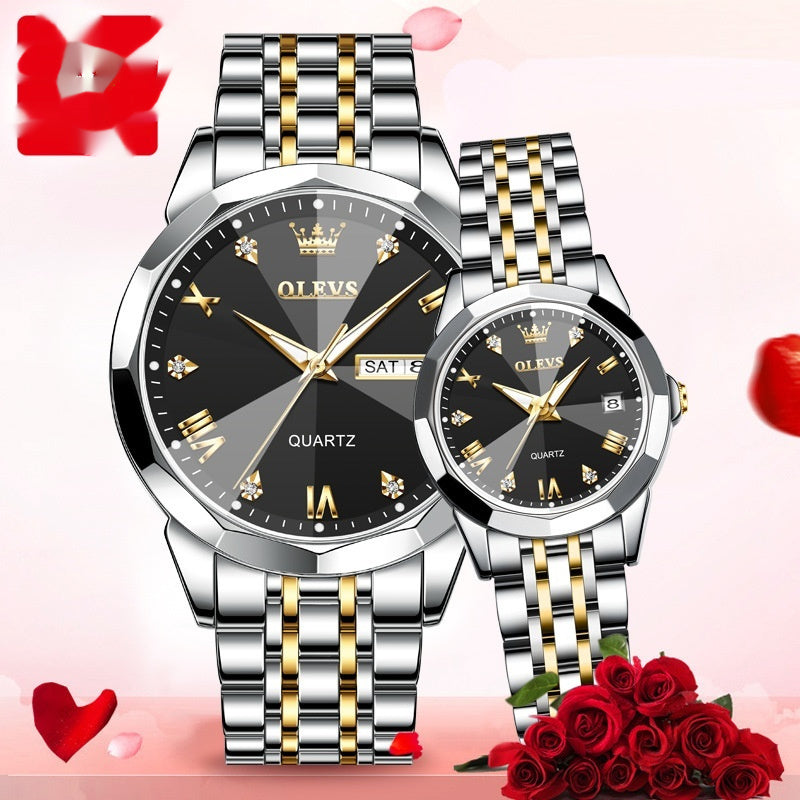 Quartz Watch Valentine's Day Gift Couple Watch Men Couple Black Pair