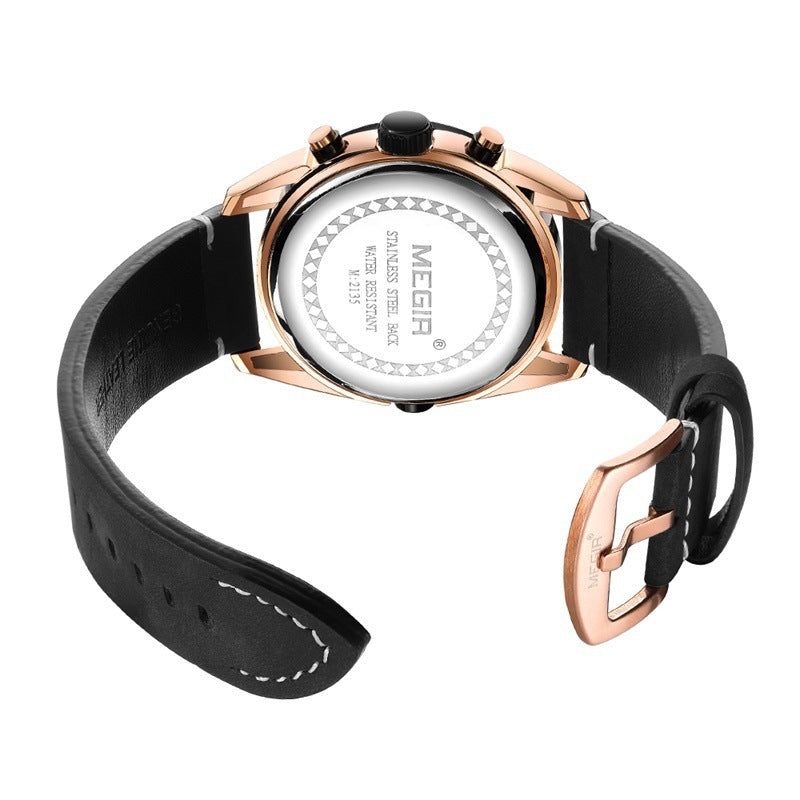 Watch Men's Trendy Blue Chronograph Watch Sports Quartz Watch