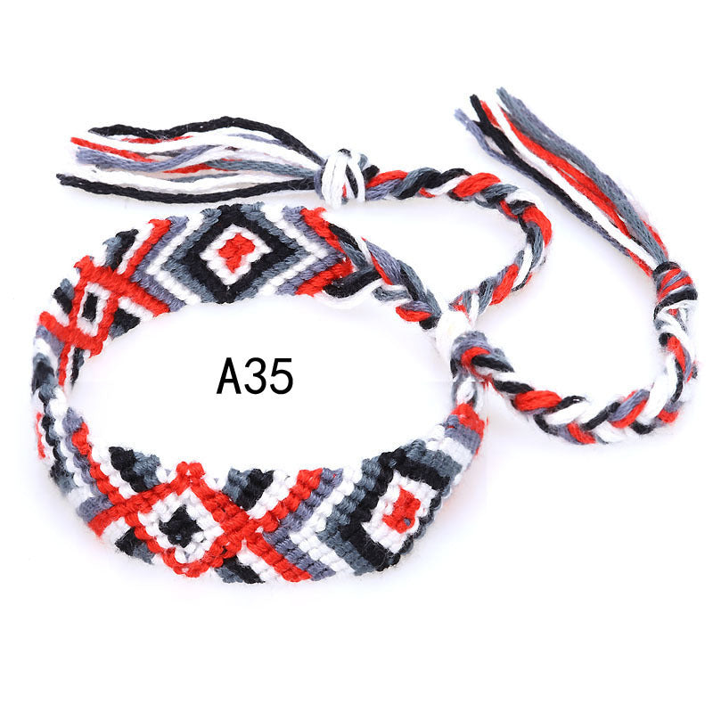 Nepal Ethnic Style Woven Rainbow Bracelet A35