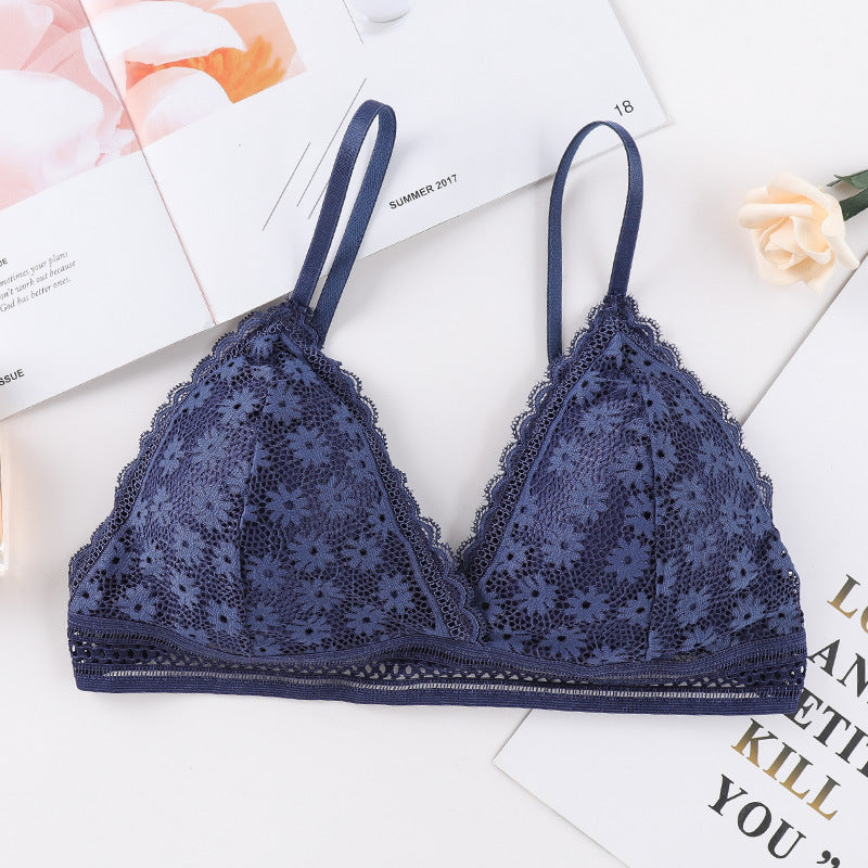 Cross Suspenders Sexy Gathered Bottoming Underwear Women Blue B