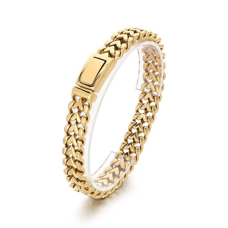 18K Gold Plated Stainless Steel Bracelet Gold 21cm