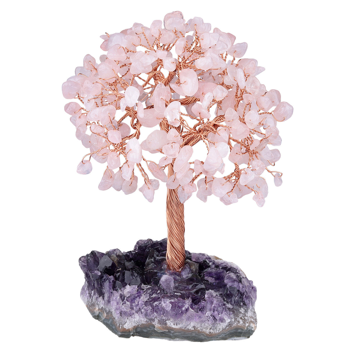 Natural Amethyst Flower Regular Base Tree Gravel Handicraft Ornaments Pink Crystal