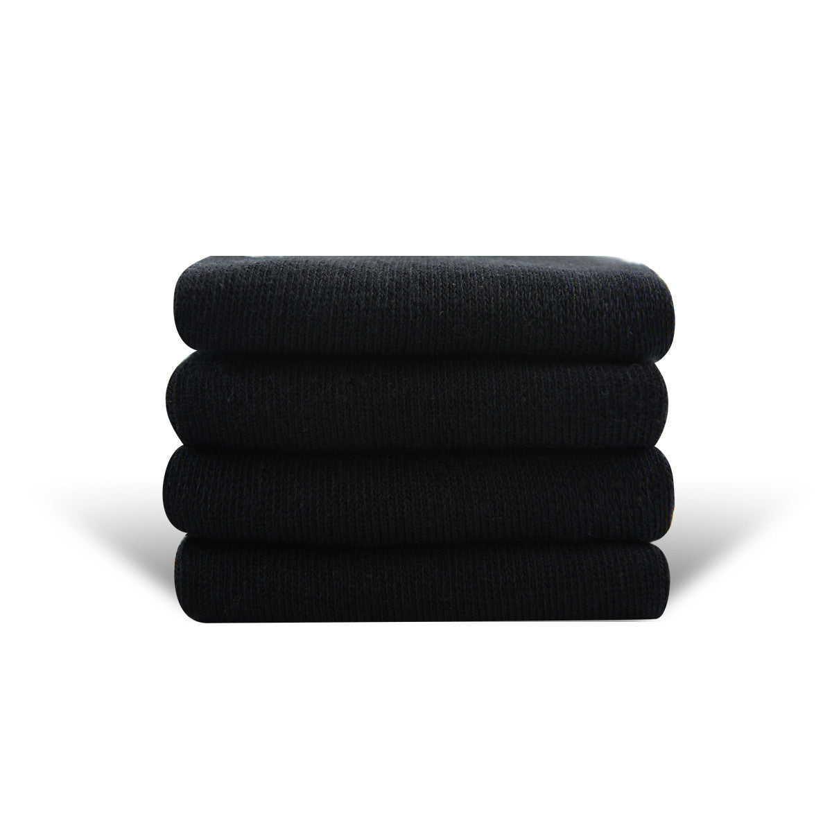 Solid Color High-elastic Mid-calf Boneless Macaron Colored Cotton Socks Black