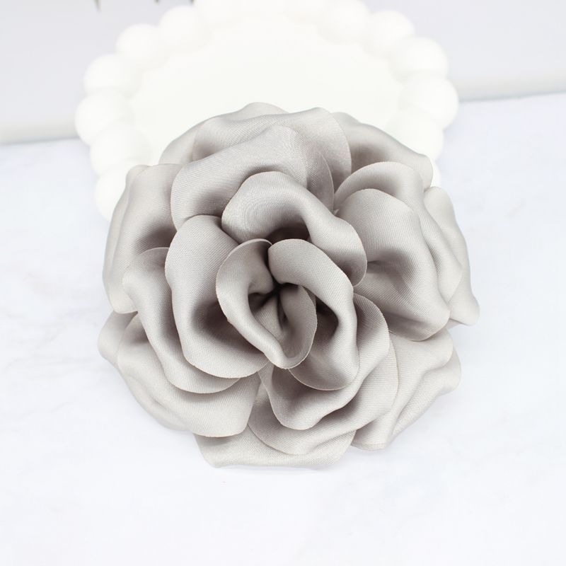 Elegant Business Suit Accessories Big Flower Sweater Brooch Gray
