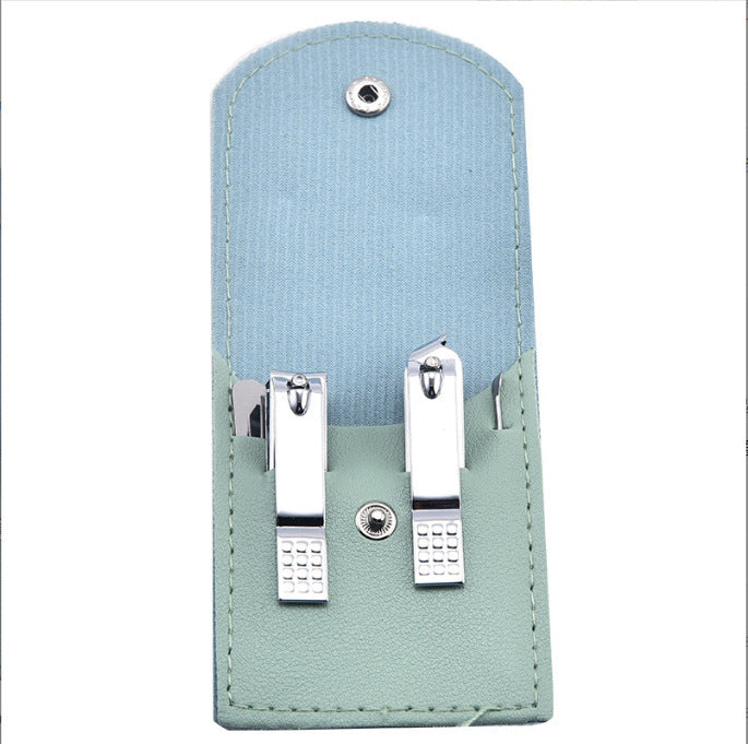 Portable Stainless Steel Nail Clippers Suit Conventional 4 Pieces Green Original Color