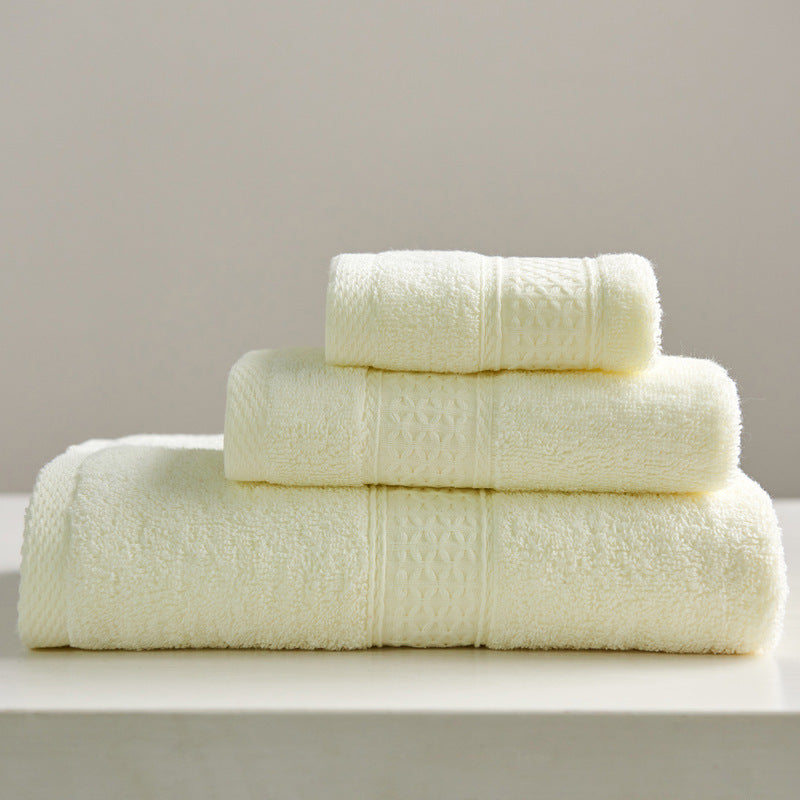 Minimalist Style Square Towel Towel Bath Towel Set Towel Pure Cotton Bright yellow 3piece set