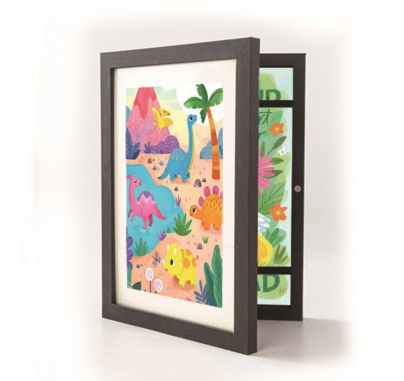A4 Children's Painting Storage Frame DiyKidsArt Magnetic Picture Frame Black Inner Diameter Size A4
