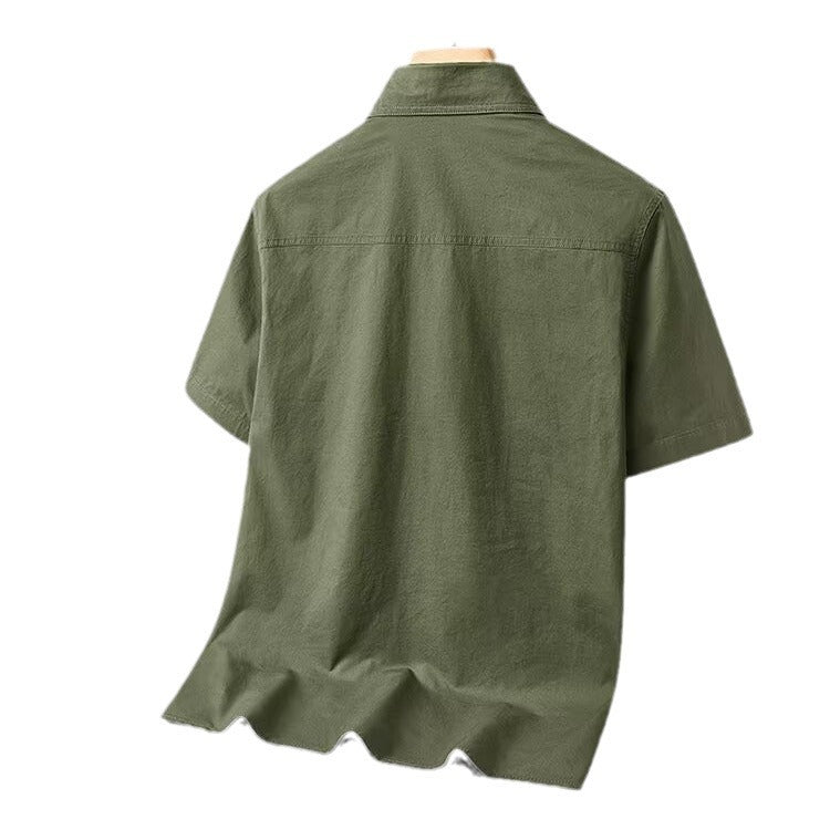 Solid Color Short Sleeve Men's Workwear Shirt