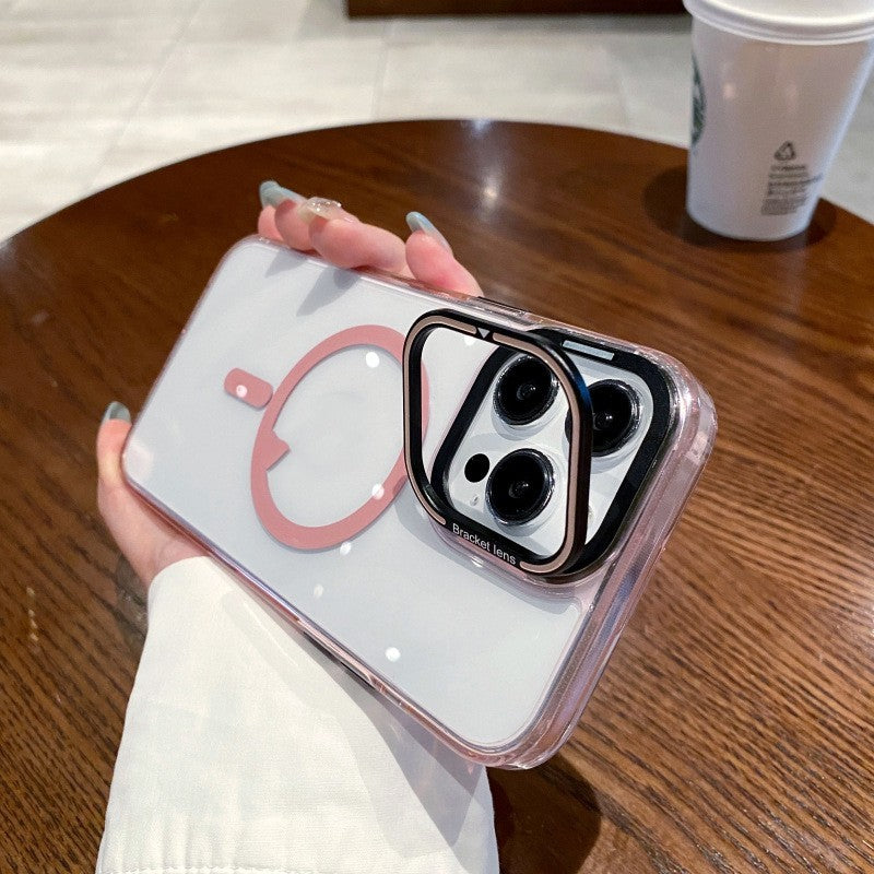 Transparent Magnetic Suction Stand Phone Protective Case Magnetic transparent powder