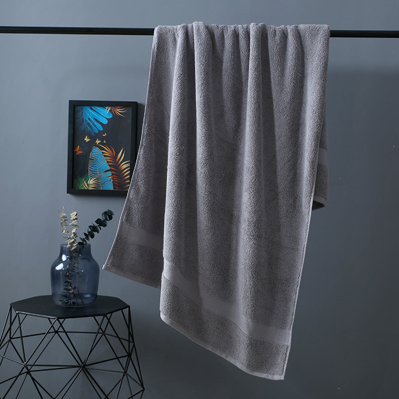 Class A Plus-sized Thick Long-staple Cotton Bath Towel Dark Gray 80x160cm