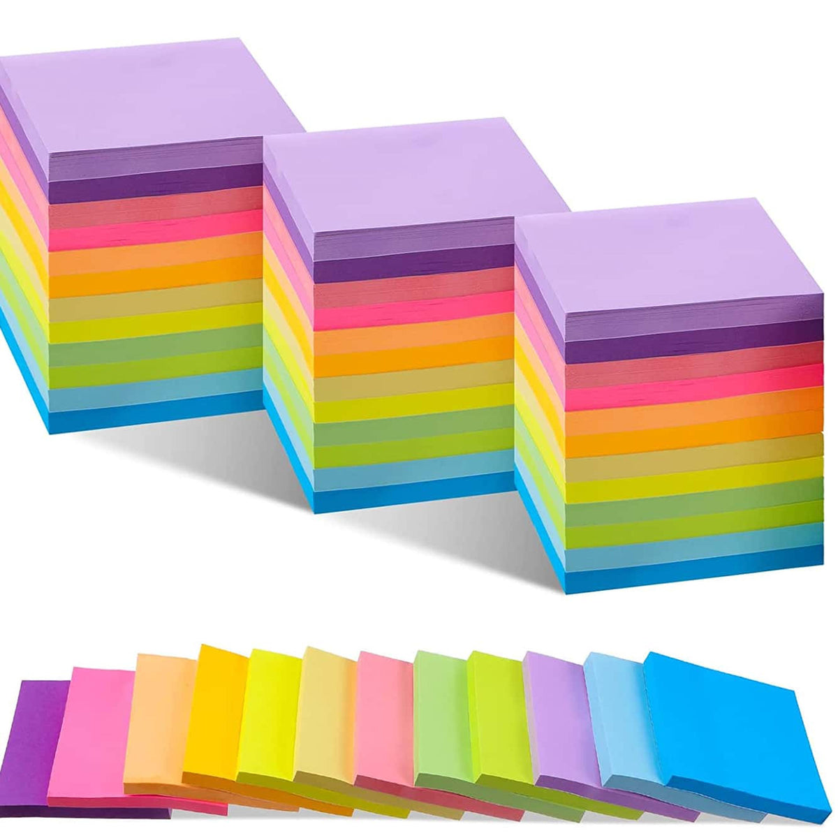 Colorful Sticky Notes And Fluorescent Sticky Notes 50 sheets Color 12books