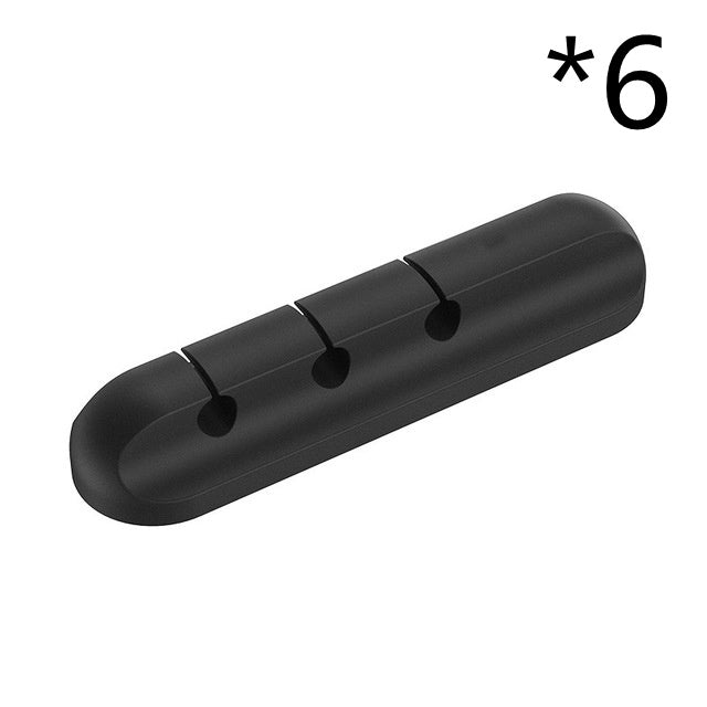 Silicone USB Cable Winder Desktop Cable Organizer Management Multipurpose Clips Cables Protector For Wired Headphones 3clips 6pc
