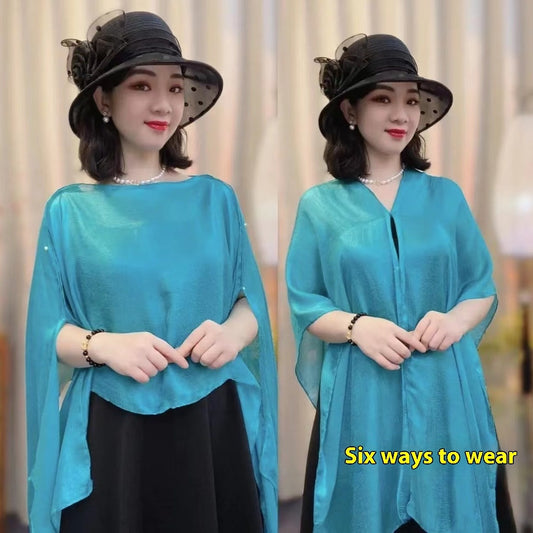 Solid Color Vacation Style Fashionable All-match Sunscreen Pullover Scarf Shawl