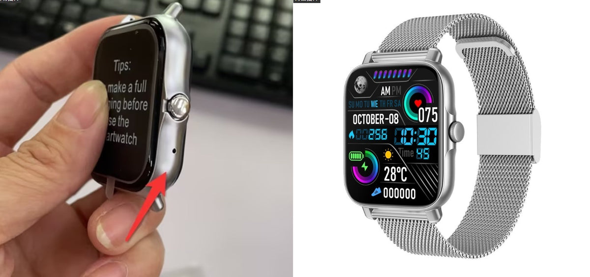 Magnetic Charging Smartwatch Sports Model Silver Steel