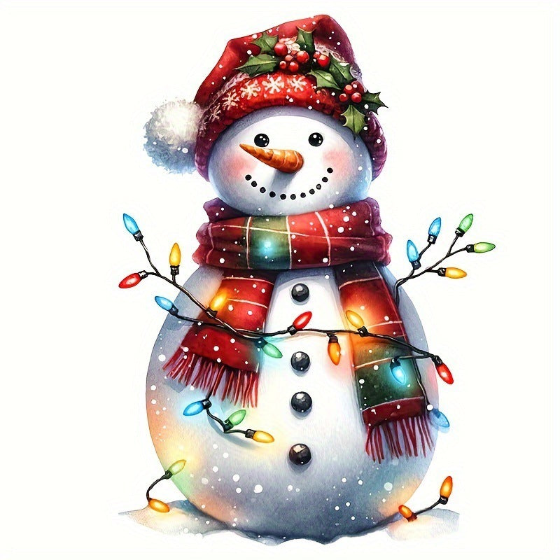 Snowman Christmas Light Bathroom Waterproof Stickers Lantern Snowman
