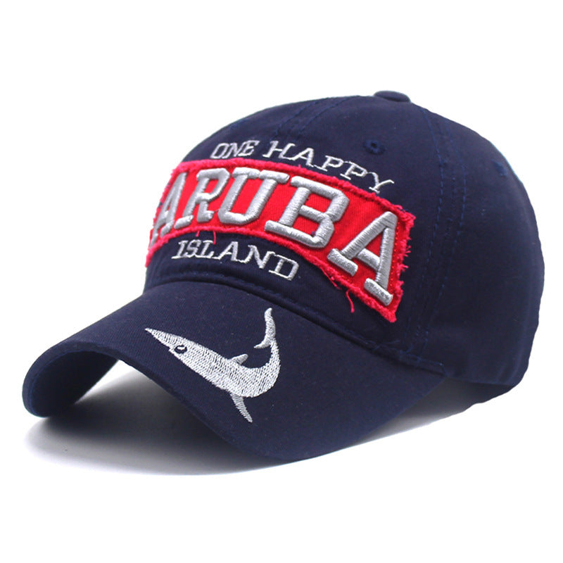 Women's Retro Grey Baseball Cap Blue adjustable