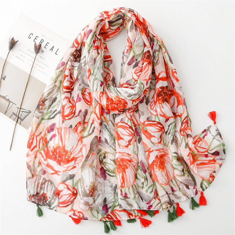 Creative Chinese Style Cotton And Linen Scarf SL2402006 180X88CM