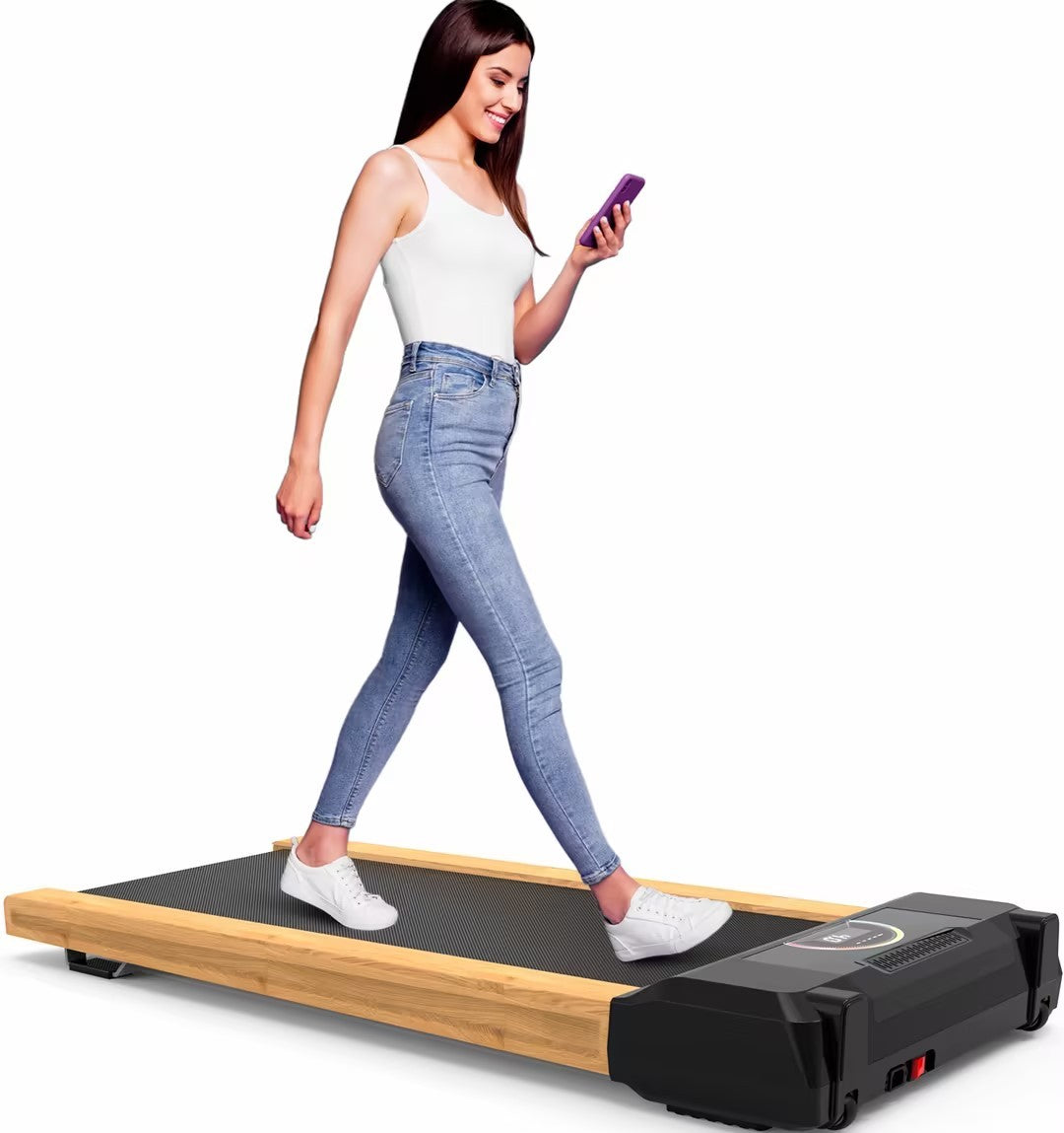 Walking Pad Under Desk Treadmill For Home Office -2.5HP Walking Treadmill 0.5-4MPH 265LBS Capacity Treadmill For Walking Running Remote Control Batteries Log