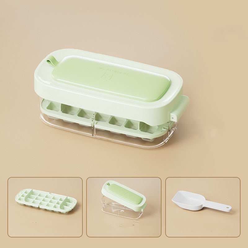 Ice Box Ice Cube Tray Grid High Capacity Food Grade Kitchen Gadgets Green Suit