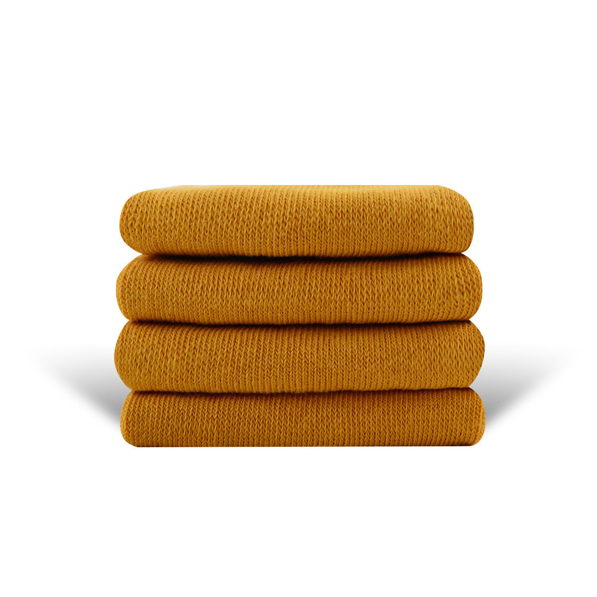 Solid Color High-elastic Mid-calf Boneless Macaron Colored Cotton Socks Turmeric
