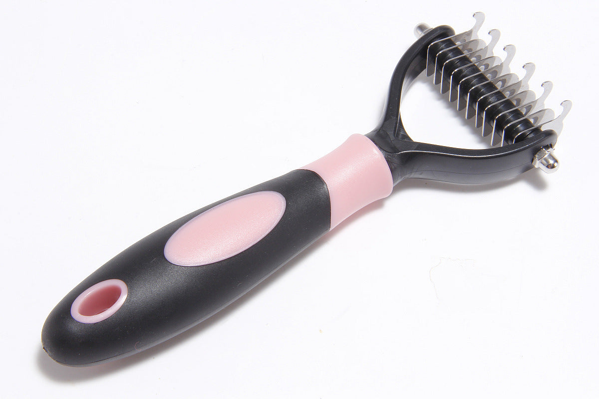 Pets Dematting Comb Pet Dog Cleaning Hair Removal Comb Pink