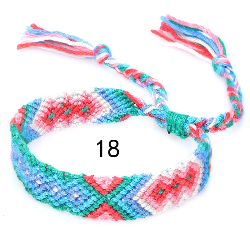Nepal Ethnic Style Woven Rainbow Bracelet Style 18