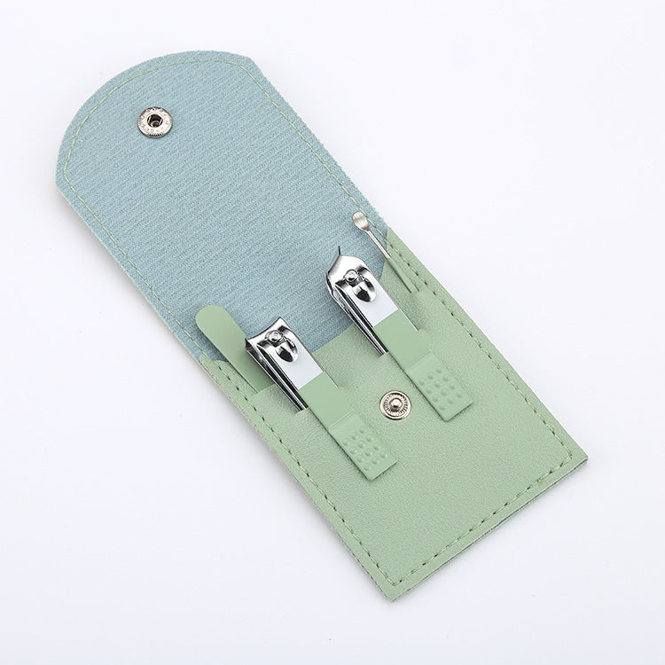 Portable Stainless Steel Nail Clippers Suit Conventional 4 Pieces Of Green