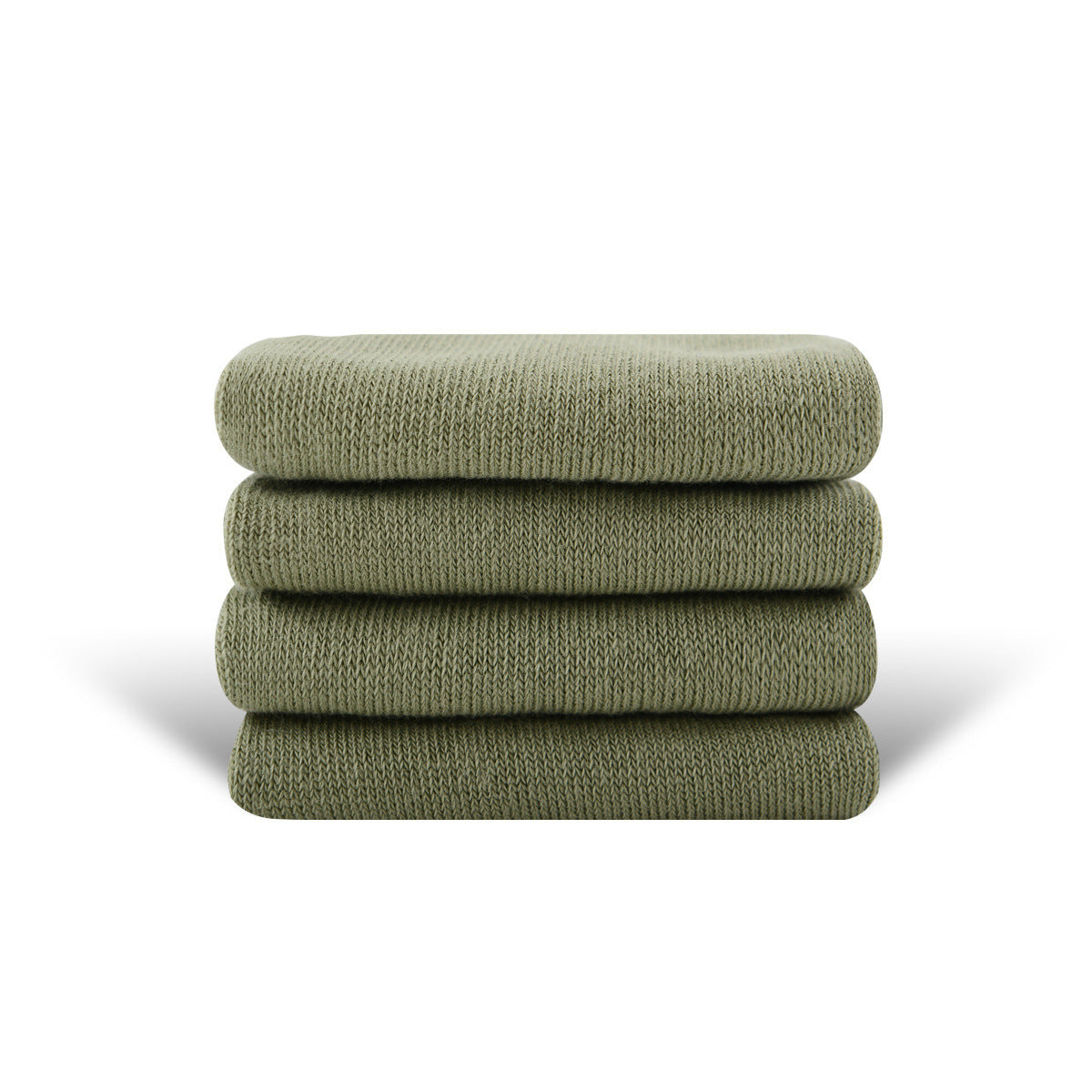 Solid Color High-elastic Mid-calf Boneless Macaron Colored Cotton Socks Green gray