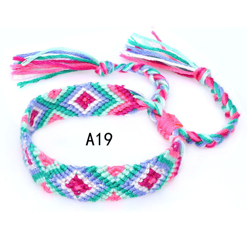 Nepal Ethnic Style Woven Rainbow Bracelet A19