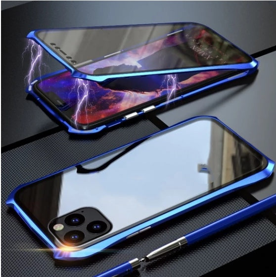 Glass magnetic king protective cover Blue