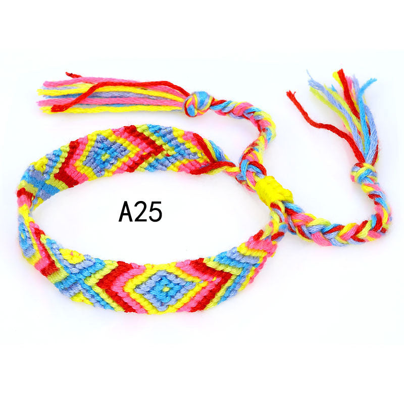Nepal Ethnic Style Woven Rainbow Bracelet A25