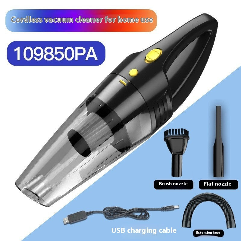 Household Small Wireless Car Vacuum Cleaner Single Battery Black