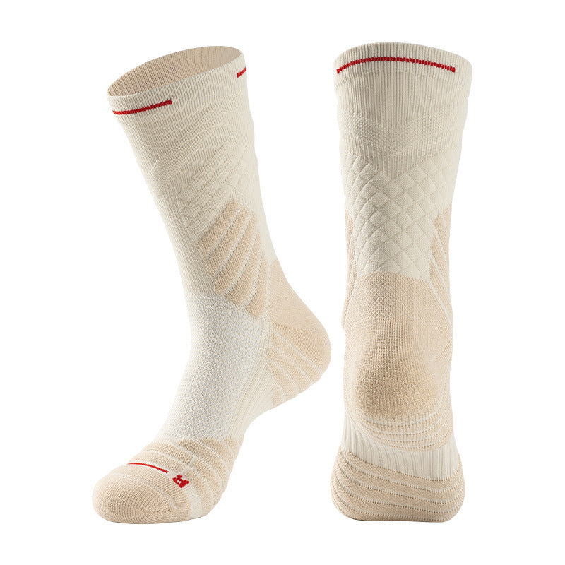 High-top Running Sports Stockings Apricot Long Tube Free Size