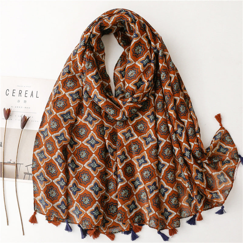 Creative Chinese Style Cotton And Linen Scarf SL2301010 180X88CM