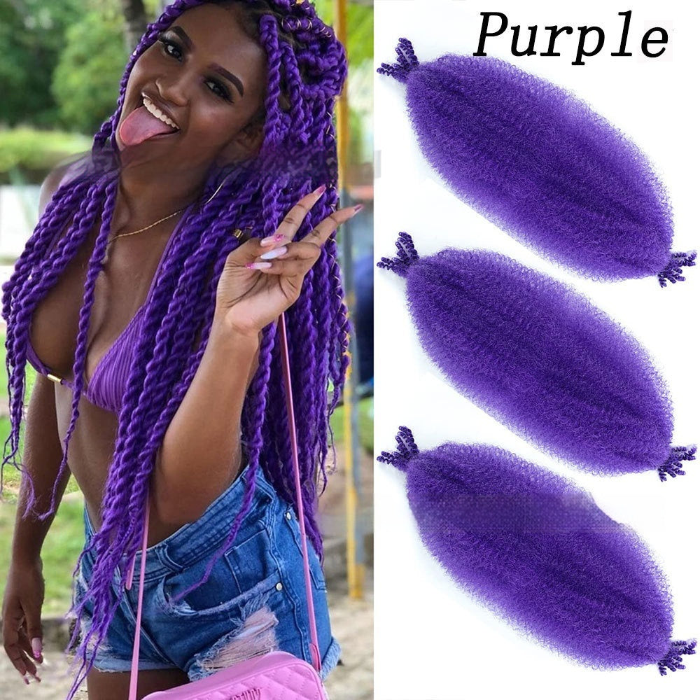 Wig Crochet Hair Springy Afro Twist Hair Chemical Fiber Wig Dreadlocks Purple